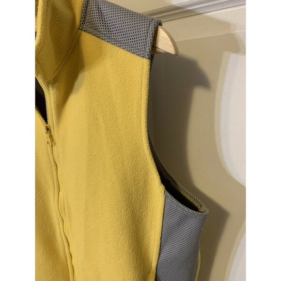 Marsh Landing Women's Sz M Fleece Full-Zip Vest Yellow/Gray - Picture 3 of 7